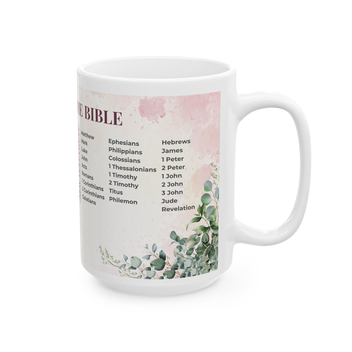 Books of the Bible Floral Mug