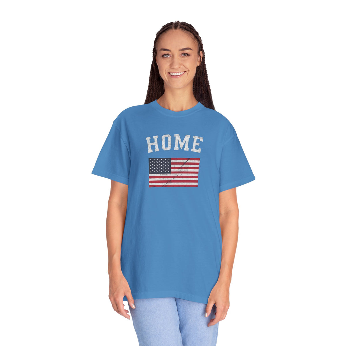 HOME T-Shirt · American Flag Graphic Tee · Patriotic 4th of July Shirt · Vintage USA Pride Shirt · Freedom Graphic Tee · Country Gift