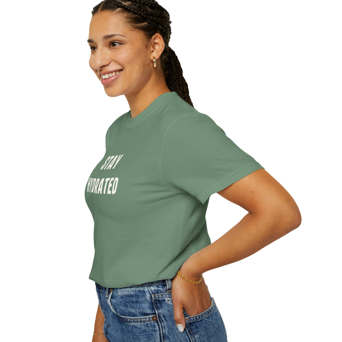 Hydrate Reminder T-shirt, Stay Hydrated Tee, Unisex Shirt, Summer PSA Top, Lightweight Garment-Dyed Tee