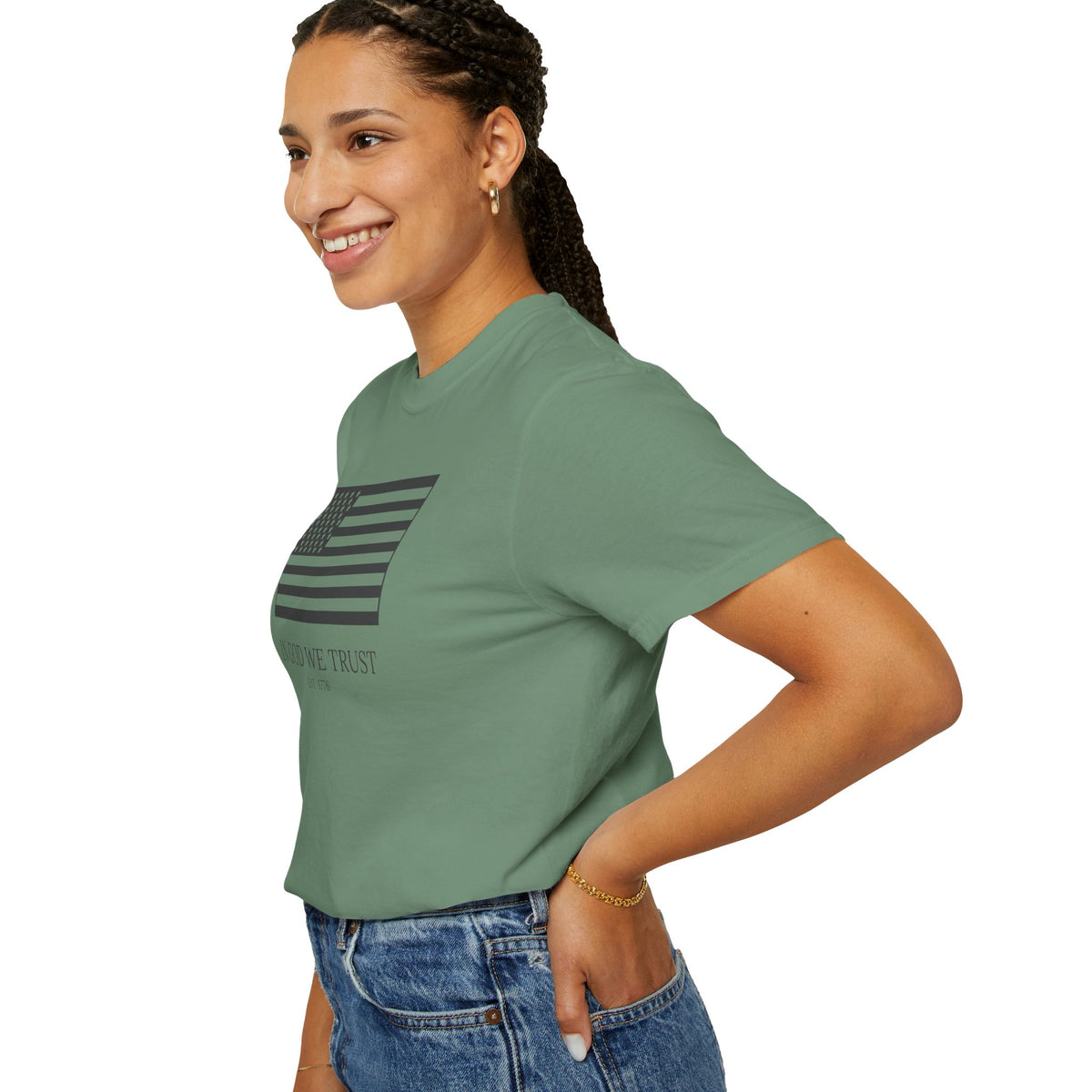 In God We Trust Shirt American Flag - Garment-Dyed T-shirt Women Men Patriot Unique Gift