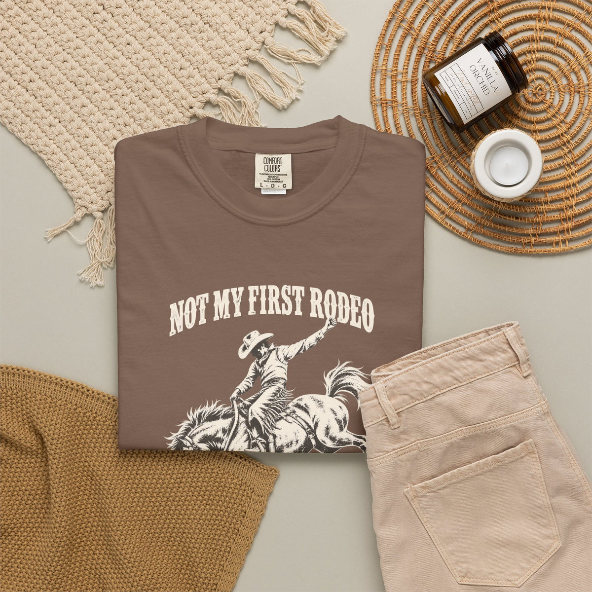 Not My First Rodeo Shirt, Vintage Cowboy T-Shirt, Bucking Bronco Graphic Tee, Western Cowgirl Shirt, Conroe Texas Gift