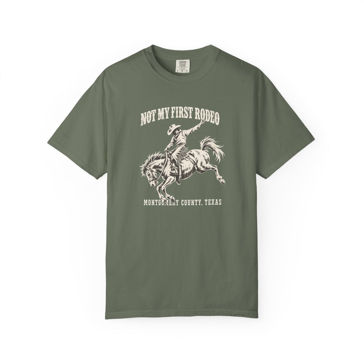 Not My First Rodeo Shirt, Vintage Cowboy T-Shirt, Bucking Bronco Graphic Tee, Western Cowgirl Shirt, Conroe Texas Gift