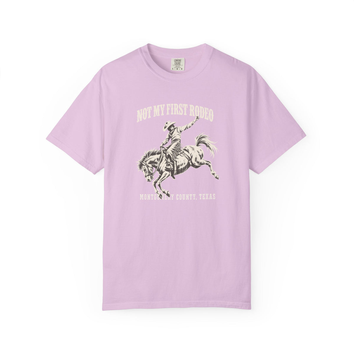 Not My First Rodeo Shirt, Vintage Cowboy T-Shirt, Bucking Bronco Graphic Tee, Western Cowgirl Shirt, Conroe Texas Gift