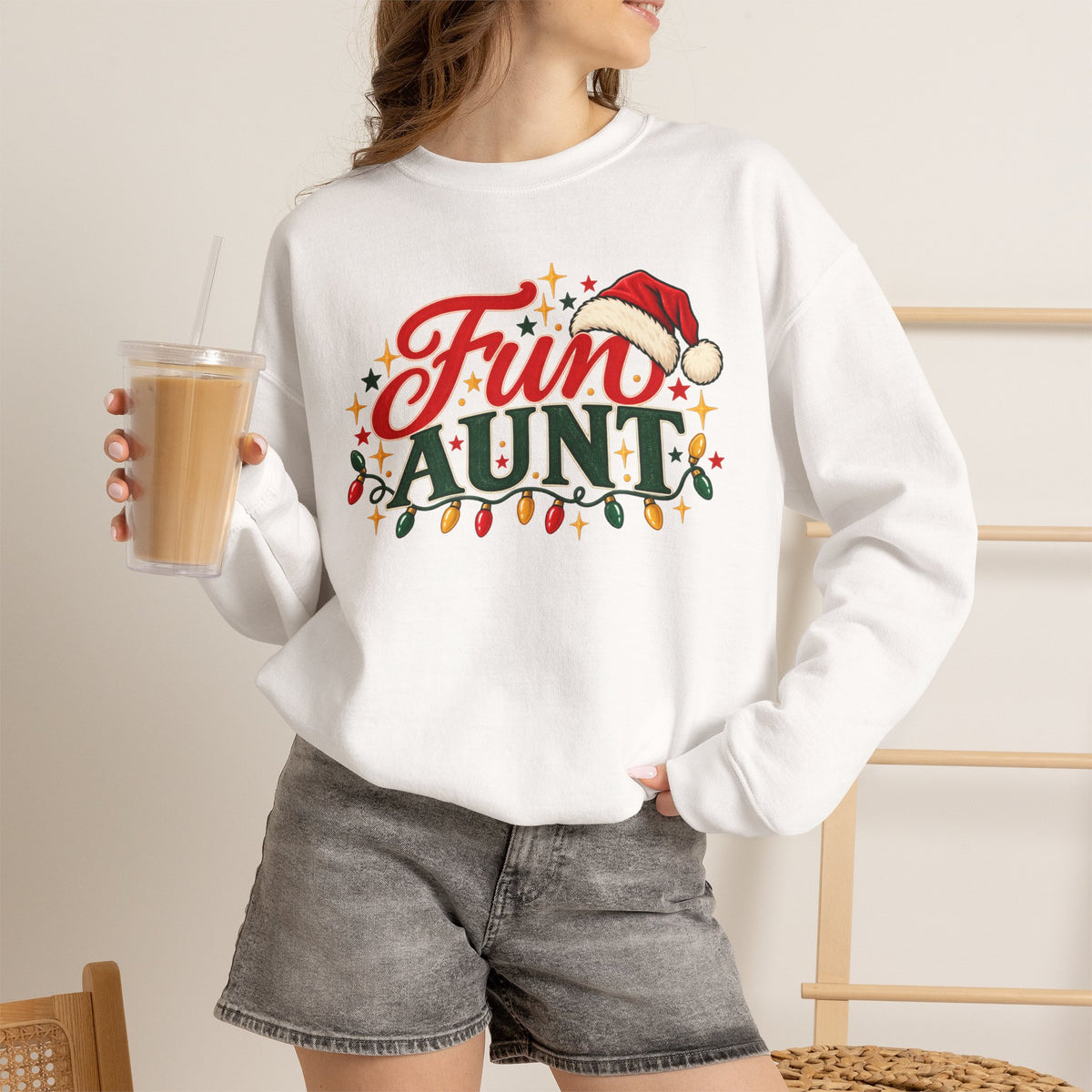 Fun Aunt Christmas Sweatshirt, Funny Auntie Crewneck Gift from Niece or Nephew