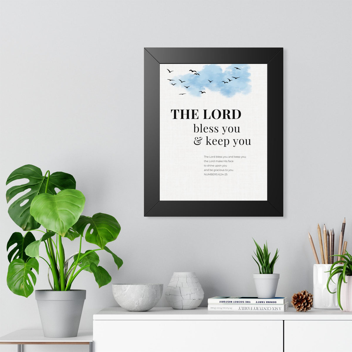 The Lord Bless You and Keep You Wall Art, Numbers 6:24-26 Framed Bible Verse Print, Christian Home Decor, Wedding Gift