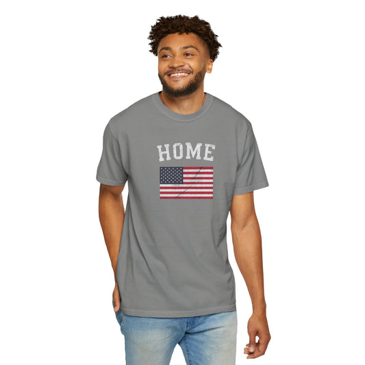 HOME T-Shirt · American Flag Graphic Tee · Patriotic 4th of July Shirt · Vintage USA Pride Shirt · Freedom Graphic Tee · Country Gift