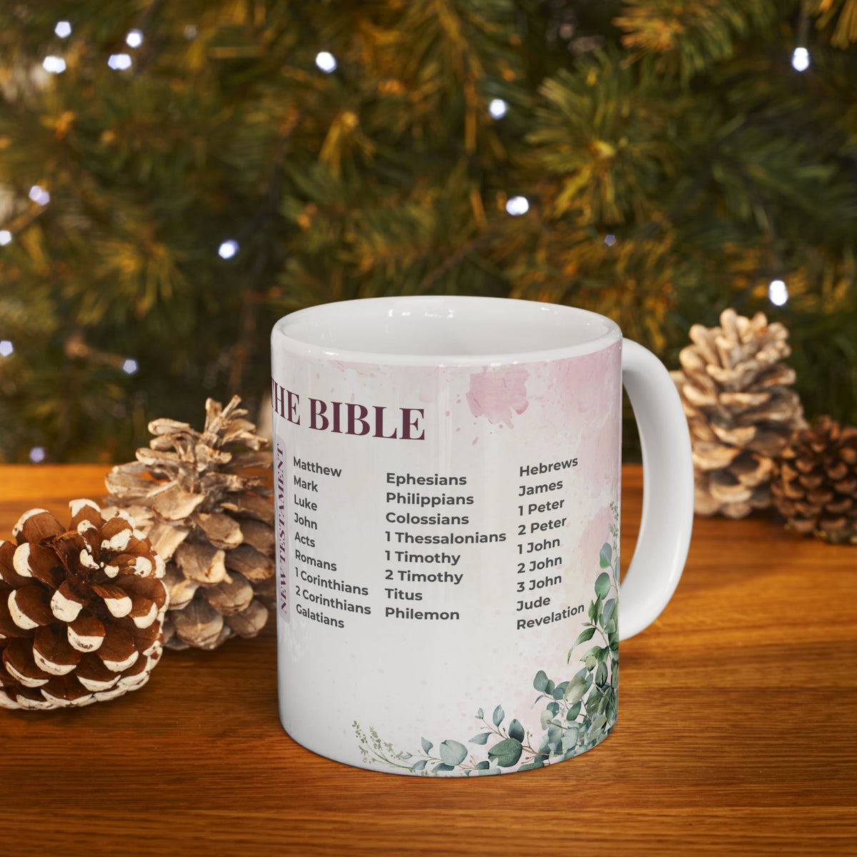 Books of the Bible Floral Mug