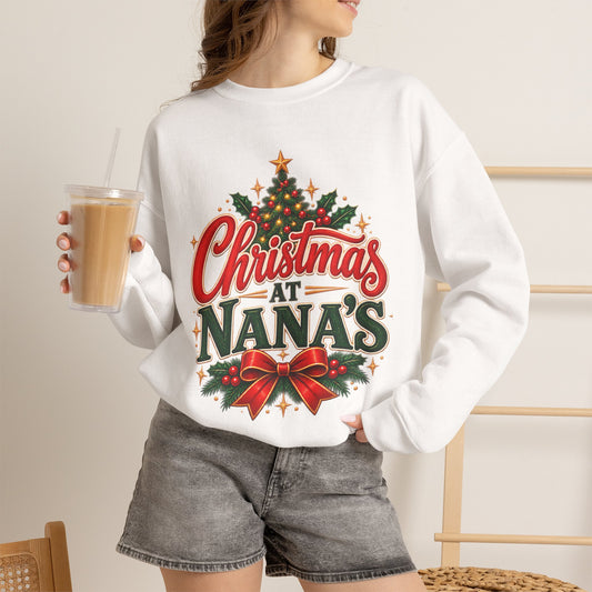 Christmas at Nana's House Rules Sweatshirt, Funny Grandma Crewneck Gift from Grandkids