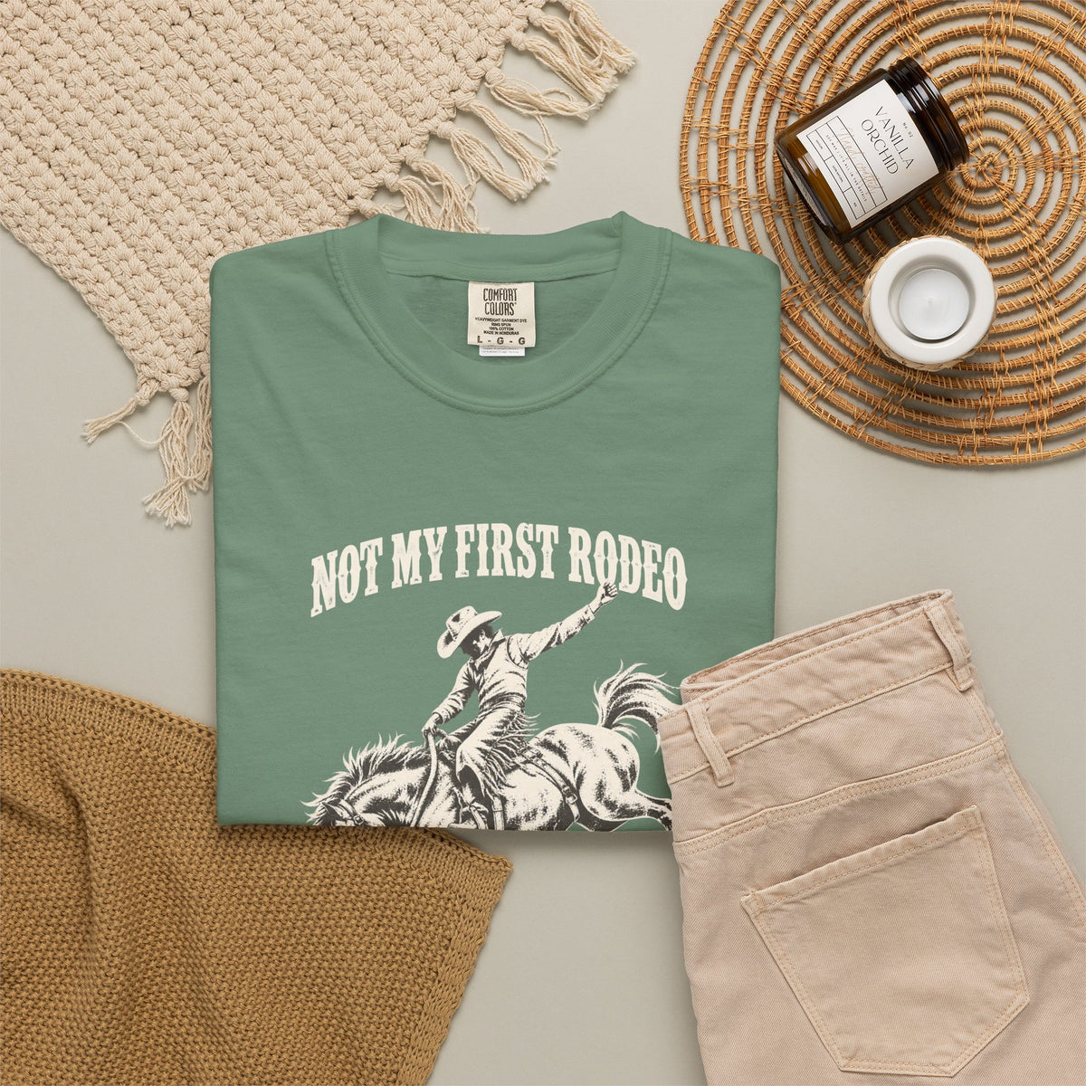 Not My First Rodeo Shirt, Vintage Cowboy T-Shirt, Bucking Bronco Graphic Tee, Western Cowgirl Shirt, Conroe Texas Gift
