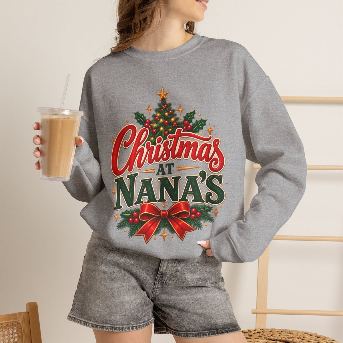 Christmas at Nana's House Rules Sweatshirt, Funny Grandma Crewneck Gift from Grandkids