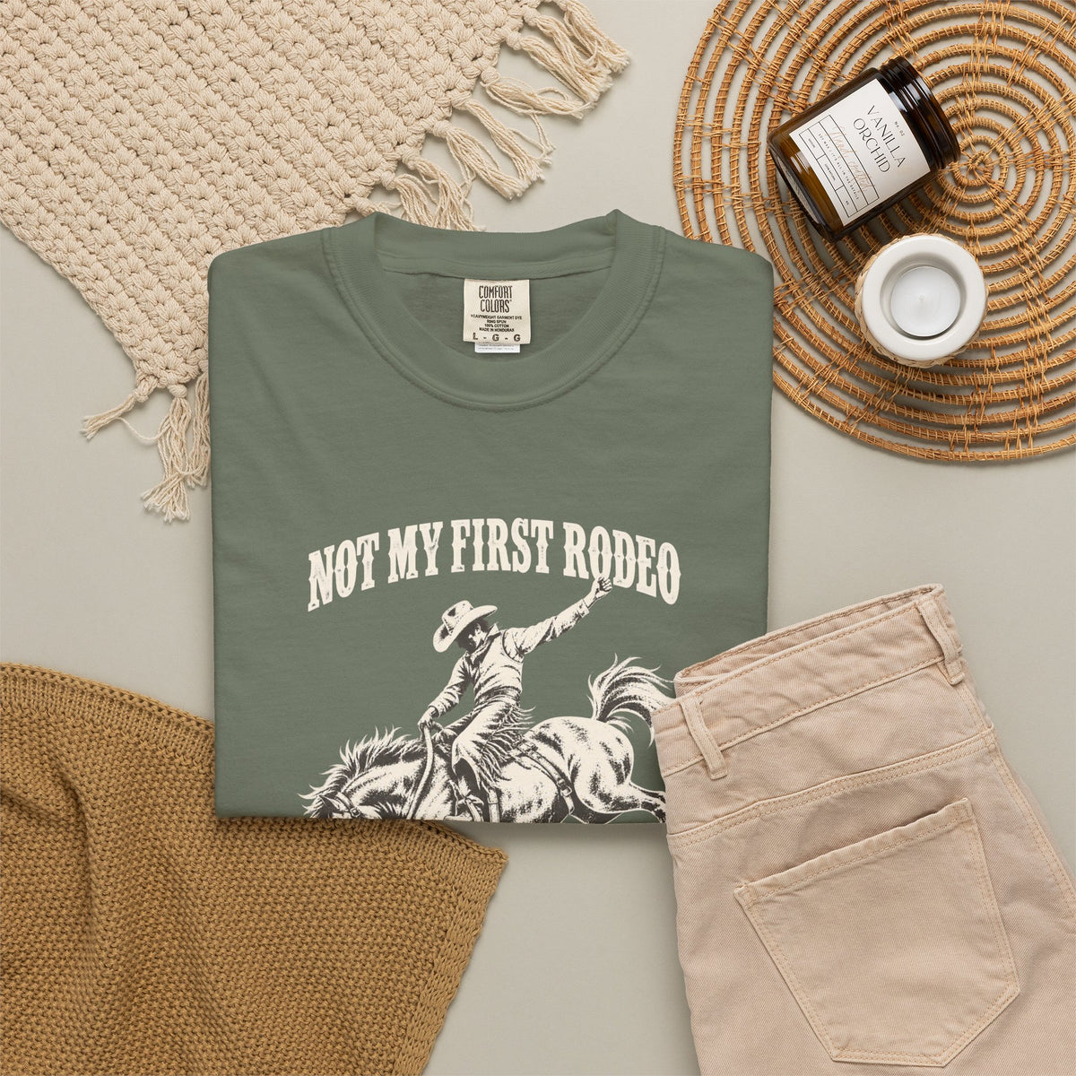 Not My First Rodeo Shirt, Vintage Cowboy T-Shirt, Bucking Bronco Graphic Tee, Western Cowgirl Shirt, Conroe Texas Gift