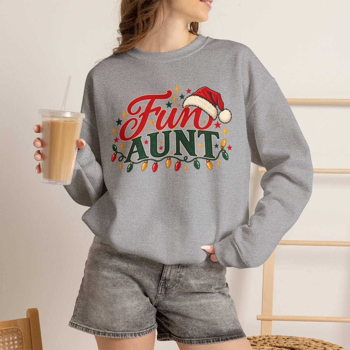 Fun Aunt Christmas Sweatshirt, Funny Auntie Crewneck Gift from Niece or Nephew