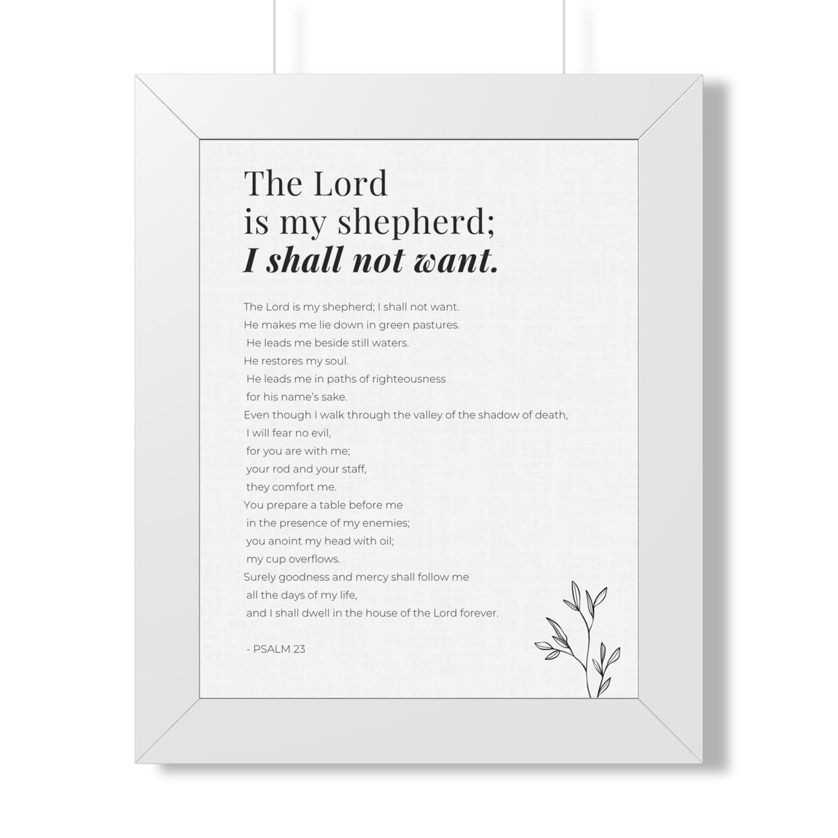 Psalm 23 Wall Art, The Lord Is My Shepherd Framed Bible Verse Print, Christian Home Decor, Scripture Prayer Room Art, Christian Gift