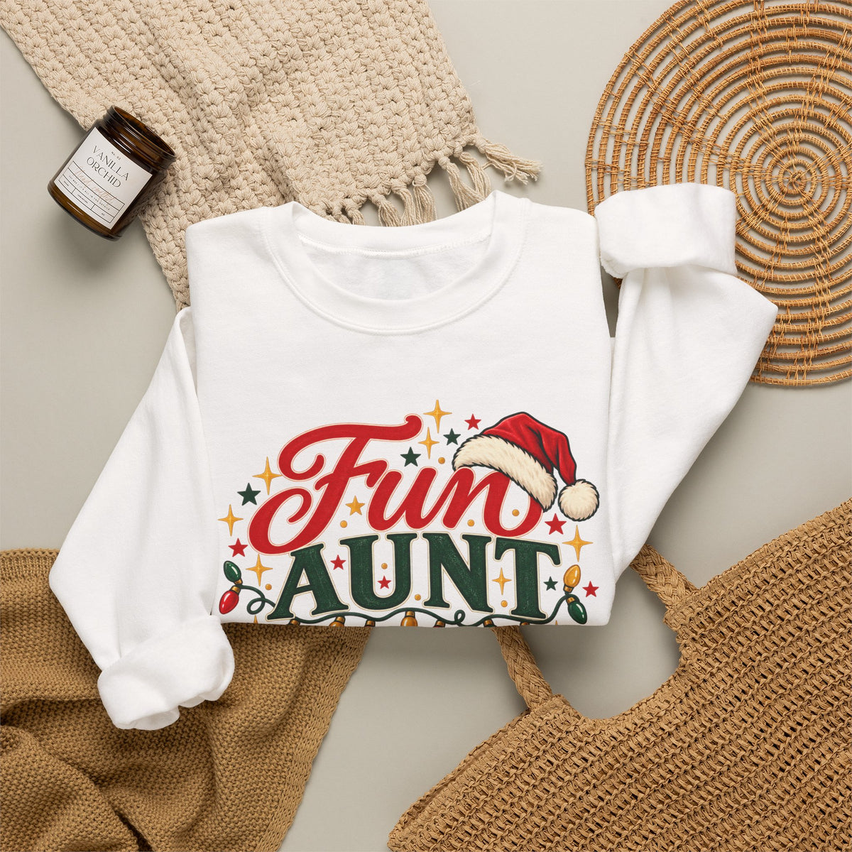 Fun Aunt Christmas Sweatshirt, Funny Auntie Crewneck Gift from Niece or Nephew