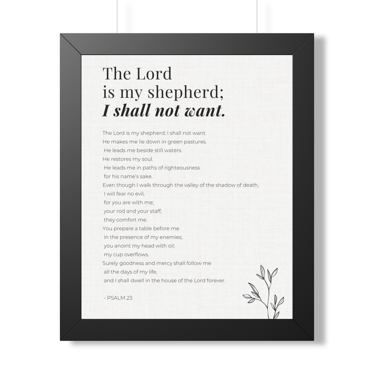 Psalm 23 Wall Art, The Lord Is My Shepherd Framed Bible Verse Print, Christian Home Decor, Scripture Prayer Room Art, Christian Gift