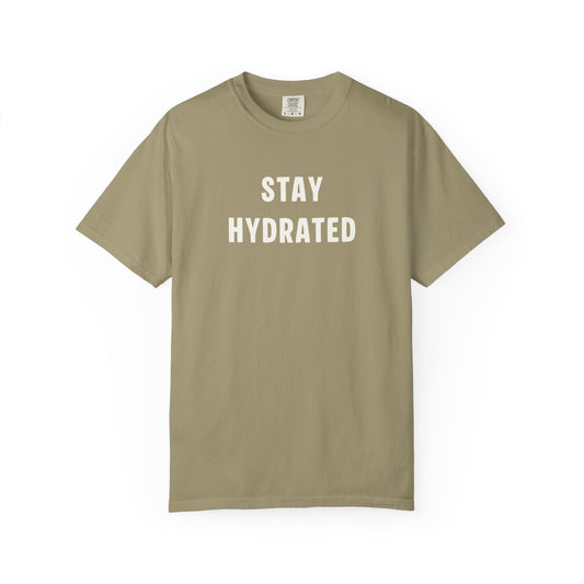 Hydrate Reminder T-shirt, Stay Hydrated Tee, Unisex Shirt, Summer PSA Top, Lightweight Garment-Dyed Tee