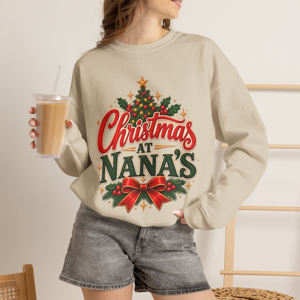 Christmas at Nana's House Rules Sweatshirt, Funny Grandma Crewneck Gift from Grandkids