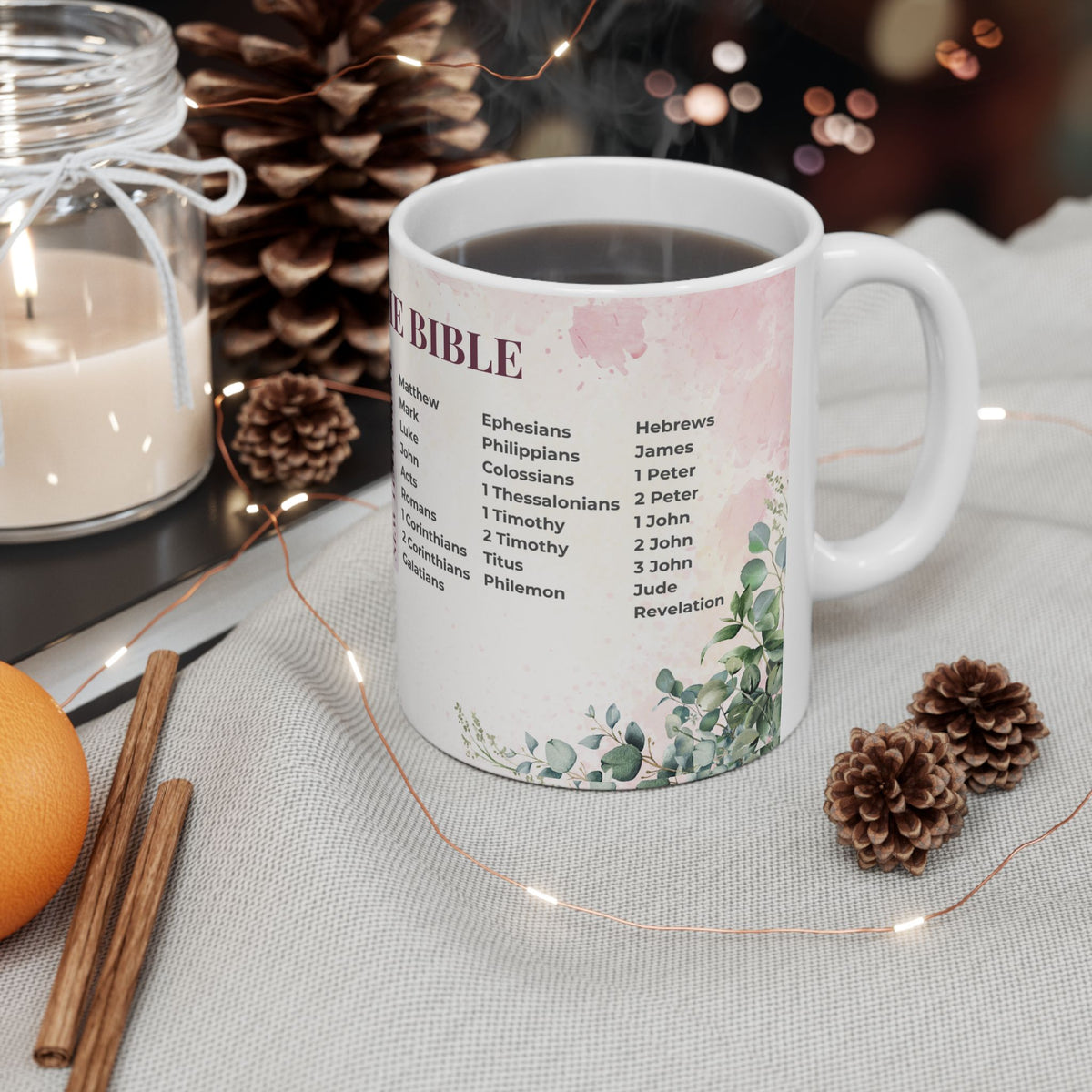 Books of the Bible Floral Mug