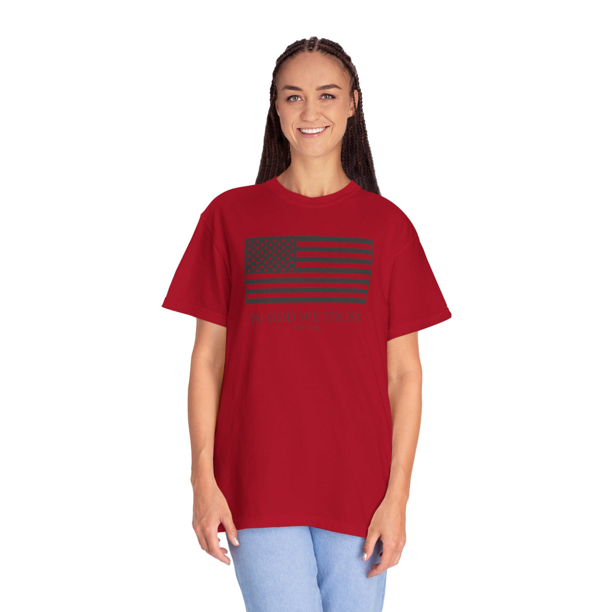In God We Trust Shirt American Flag - Garment-Dyed T-shirt Women Men Patriot Unique Gift