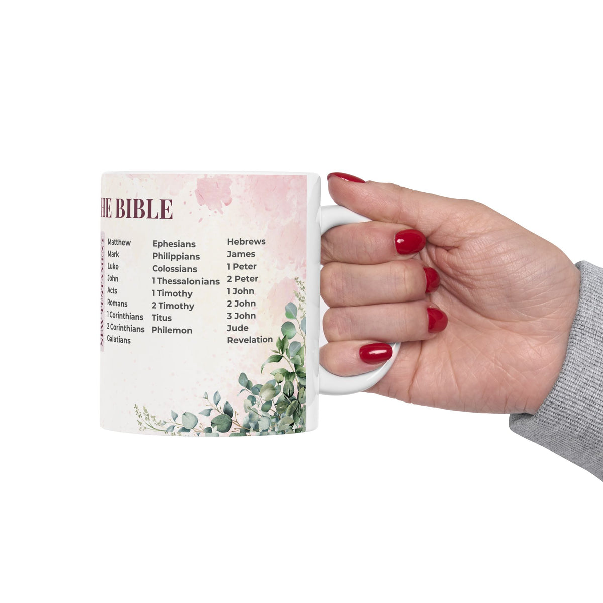 Books of the Bible Floral Mug