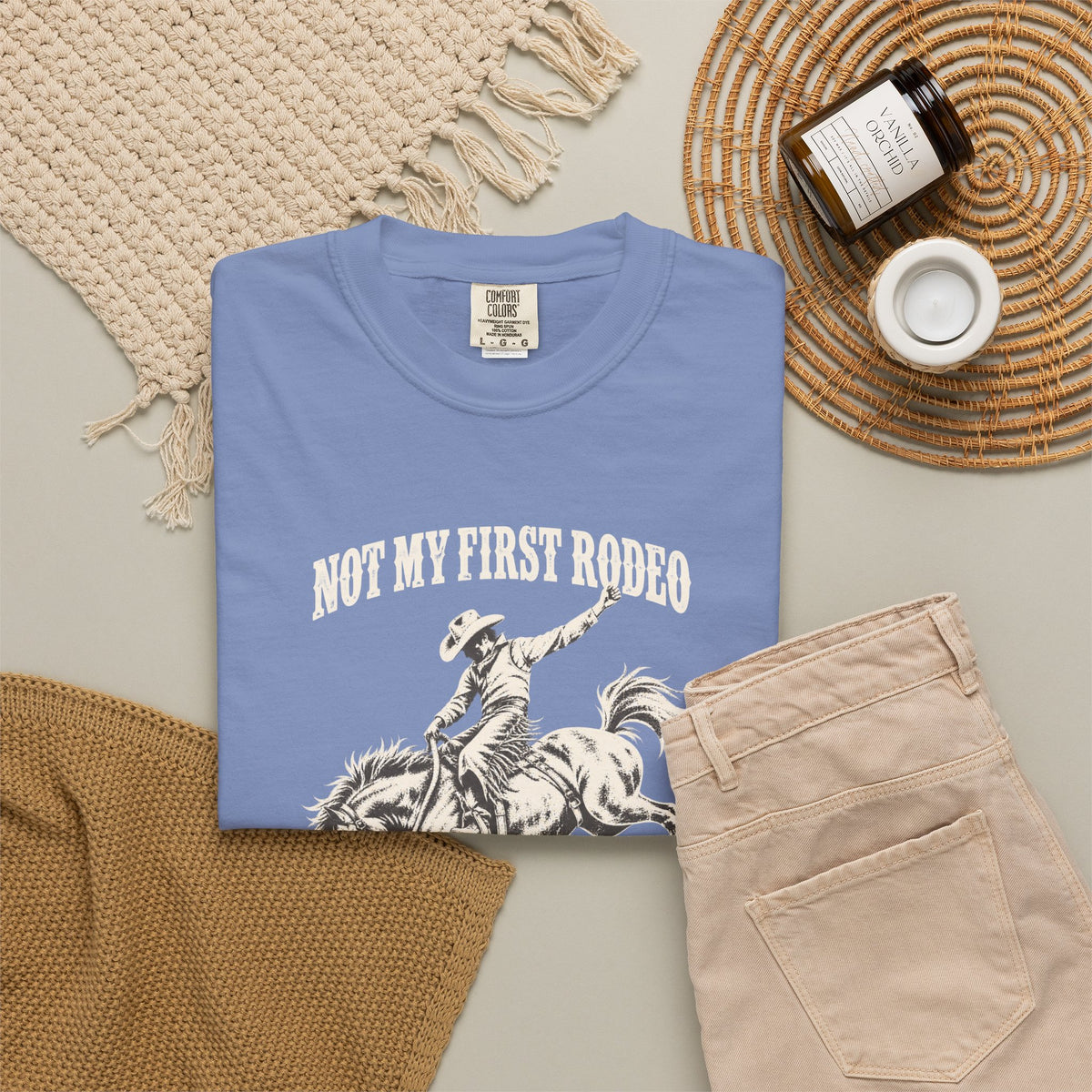 Not My First Rodeo Shirt, Vintage Cowboy T-Shirt, Bucking Bronco Graphic Tee, Western Cowgirl Shirt, Conroe Texas Gift