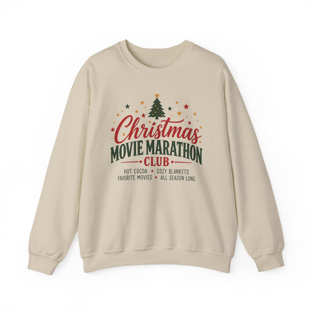 Christmas Movie Marathon Club Sweatshirt, Retro Ticket Holiday Crewneck for Movie Lovers