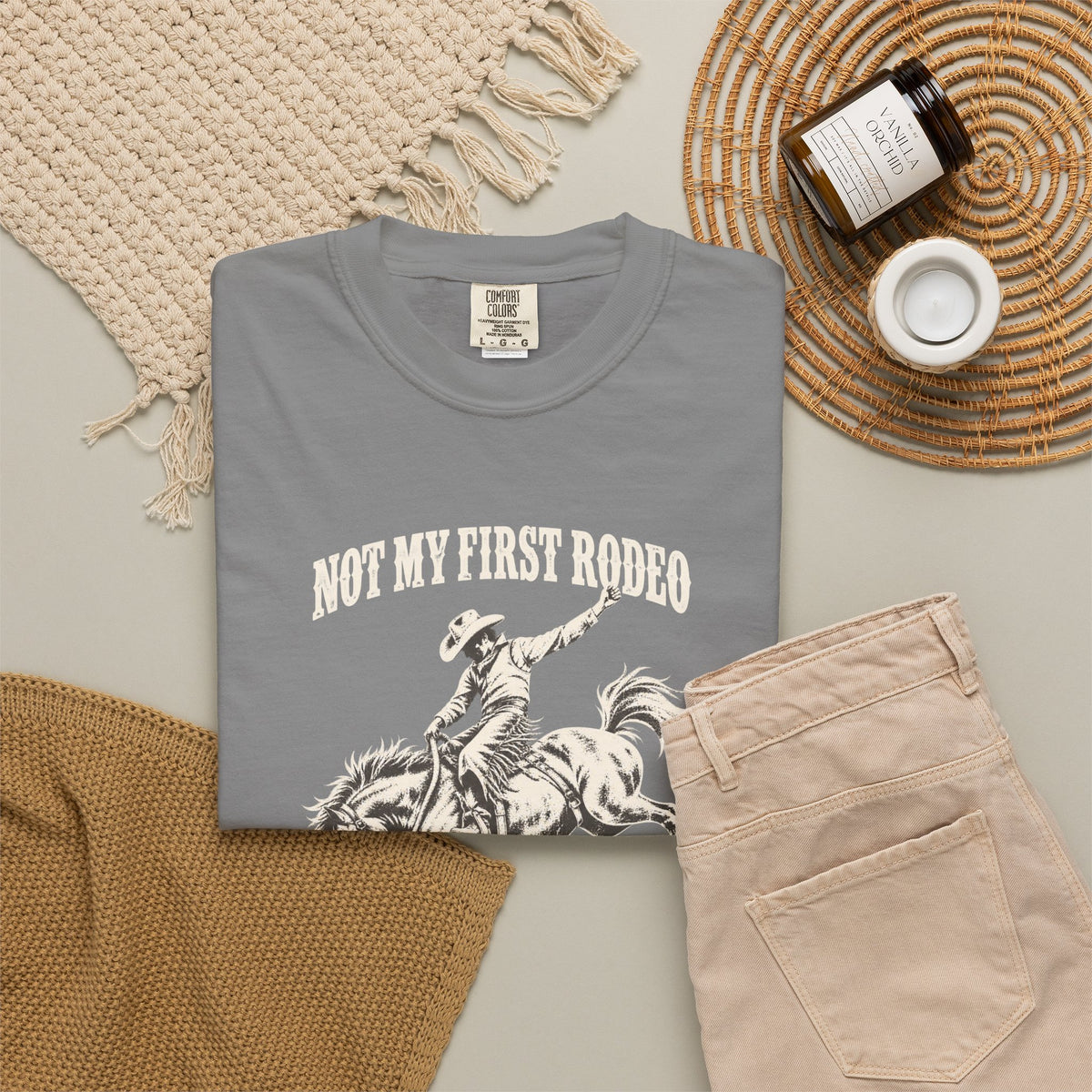 Not My First Rodeo Shirt, Vintage Cowboy T-Shirt, Bucking Bronco Graphic Tee, Western Cowgirl Shirt, Conroe Texas Gift