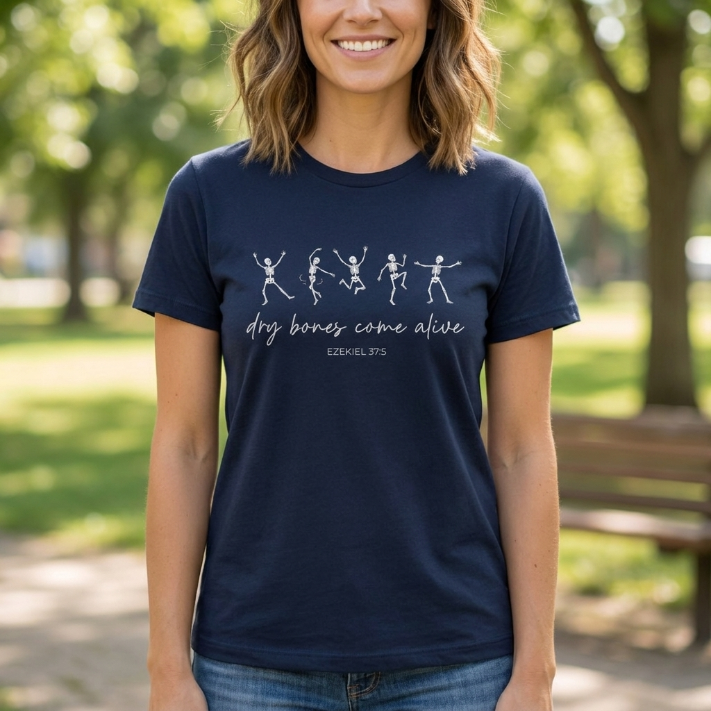 Dry Bones Come Alive Shirt, Ezekiel 37 Christian T-Shirt, Dancing Skeleton Faith Tee, Bible Verse Shirt, Revival Church Gift