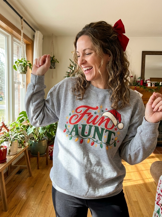 Fun Aunt Christmas Sweatshirt, Funny Auntie Crewneck Gift from Niece or Nephew