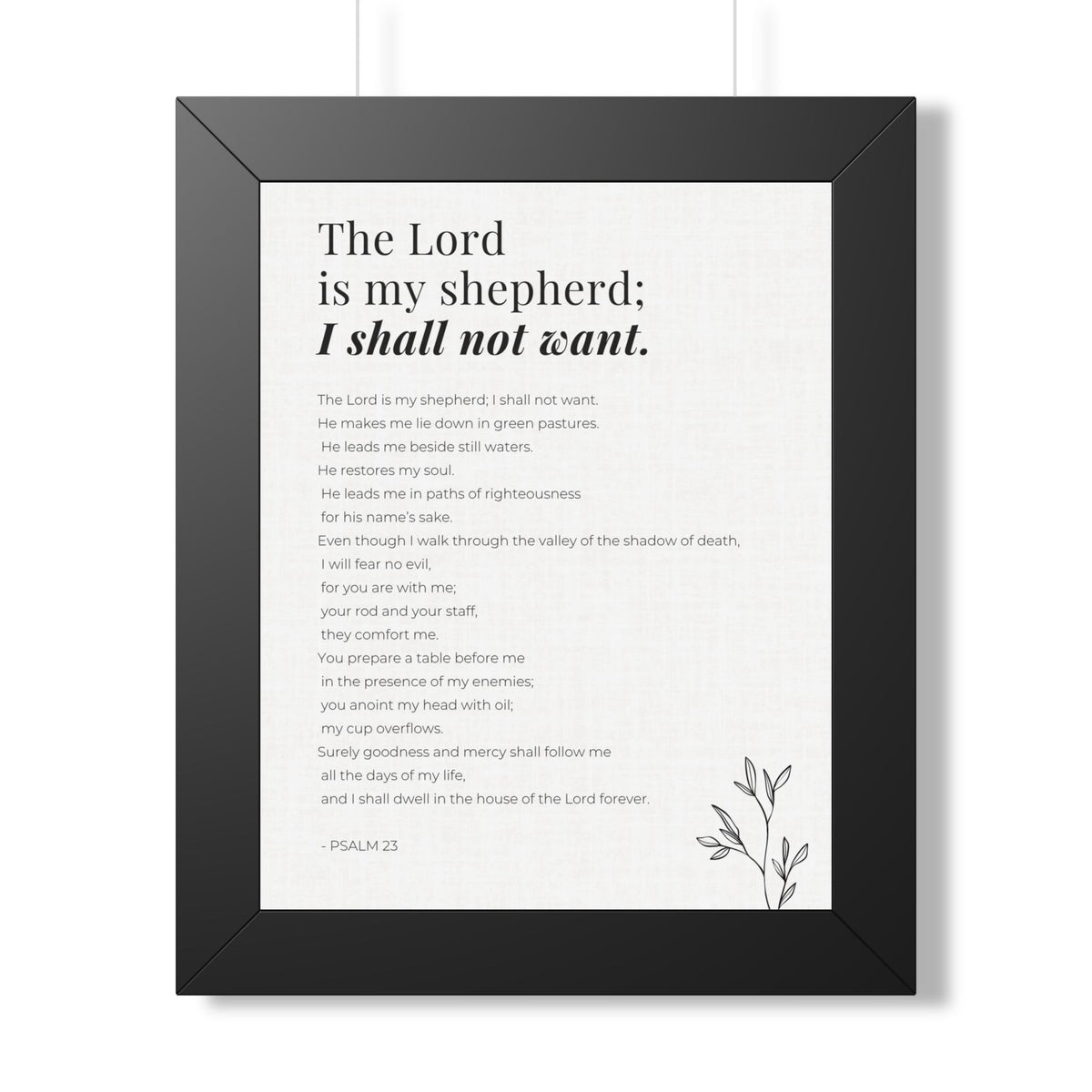 Psalm 23 Wall Art, The Lord Is My Shepherd Framed Bible Verse Print, Christian Home Decor, Scripture Prayer Room Art, Christian Gift