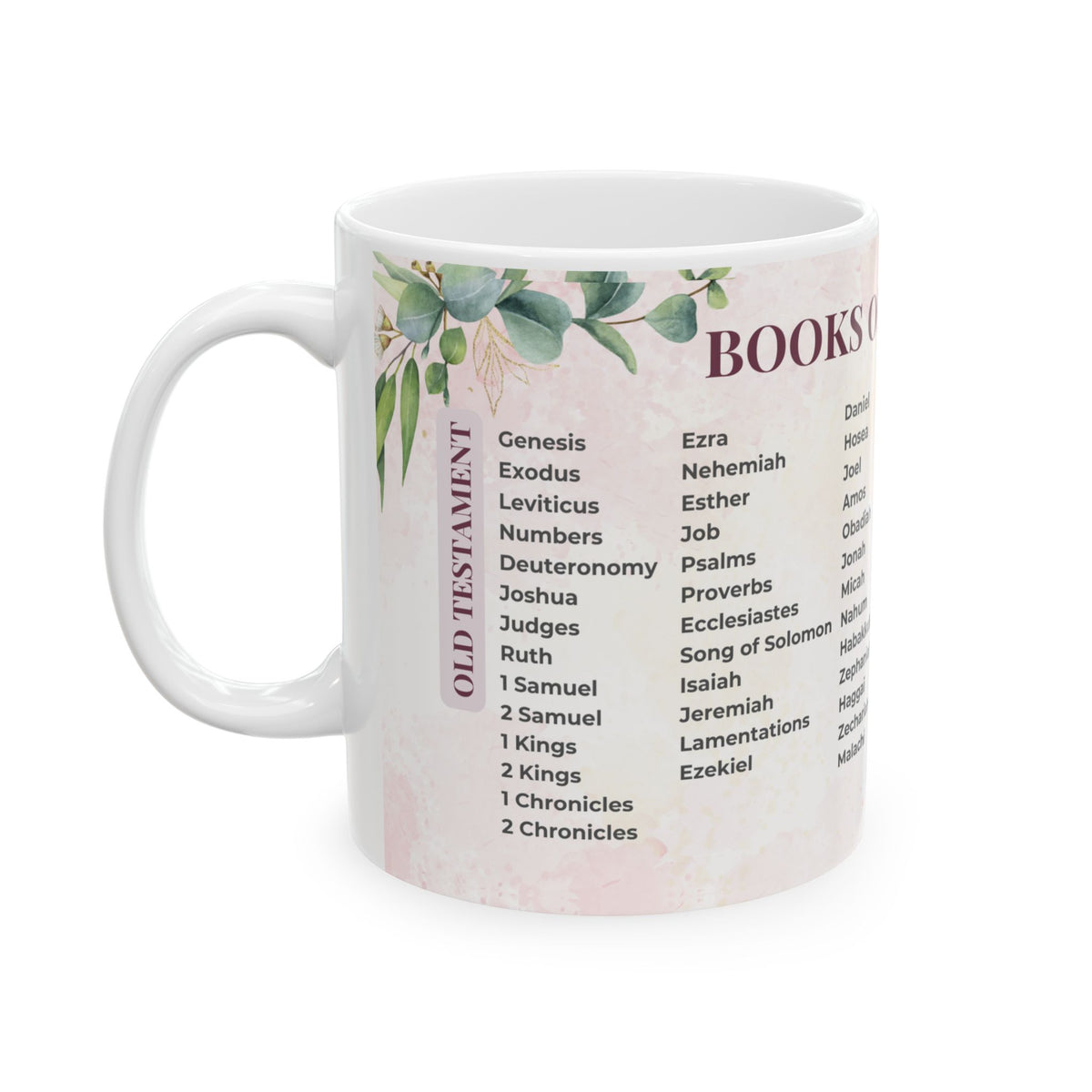 Books of the Bible Floral Mug
