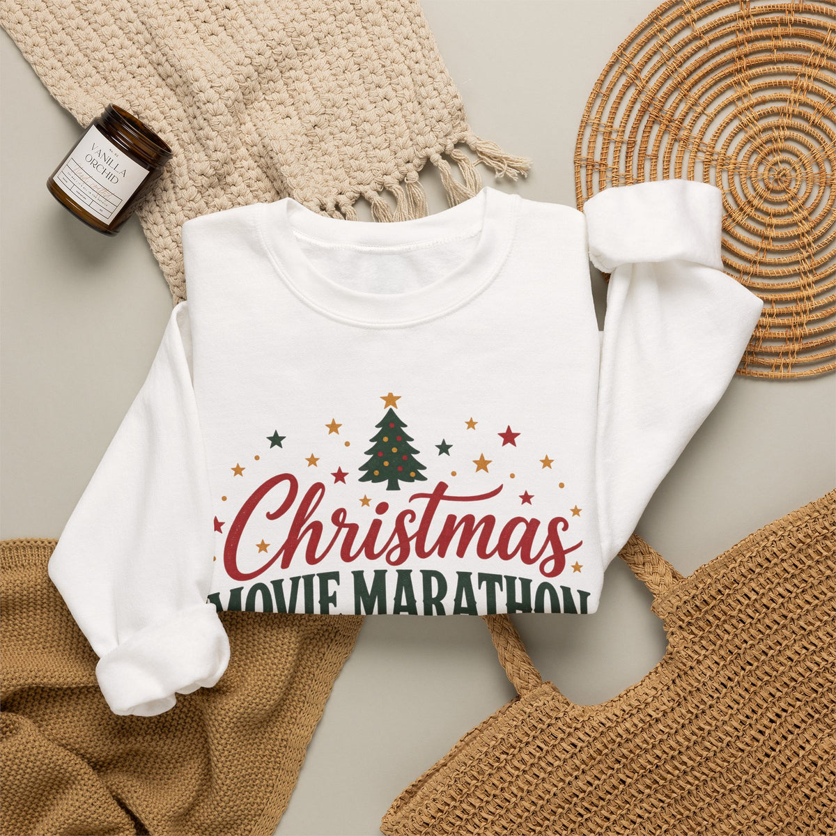 Christmas Movie Marathon Club Sweatshirt, Retro Ticket Holiday Crewneck for Movie Lovers