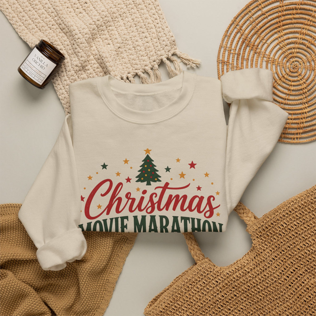 Christmas Movie Marathon Club Sweatshirt, Retro Ticket Holiday Crewneck for Movie Lovers