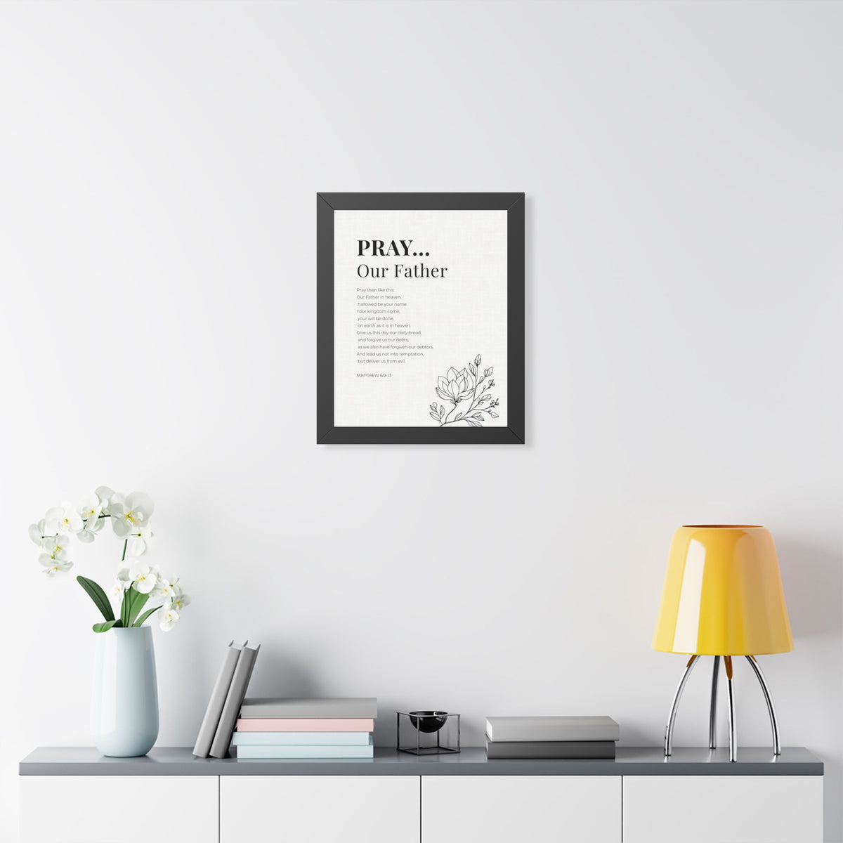 The Lords Prayer Wall Art. Our Father Prayer Print. Matthew 6 Framed Christian Art, Bible Verse Home Decor Christian Gift