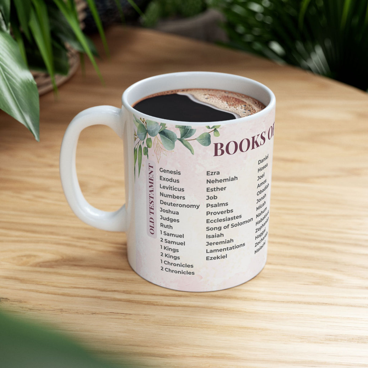 Books of the Bible Floral Mug