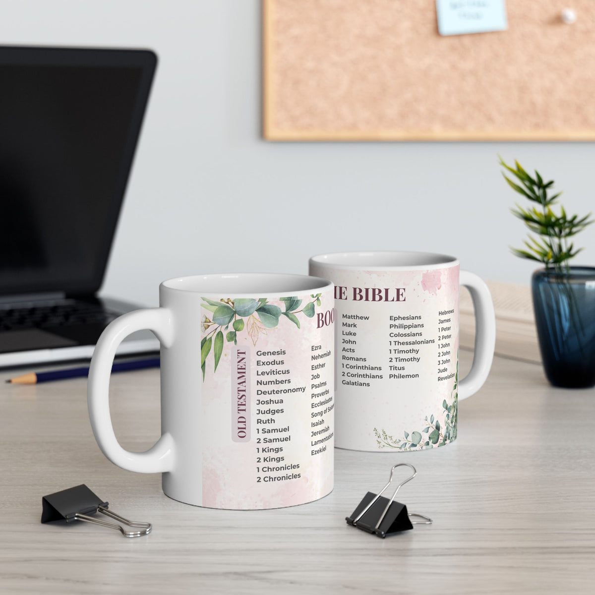 Books of the Bible Floral Mug