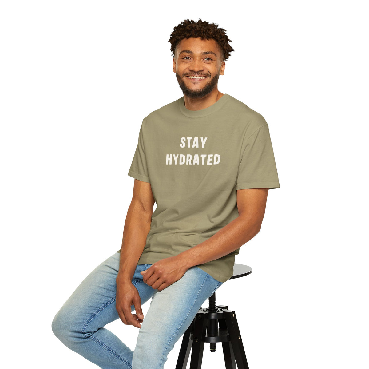 Hydrate Reminder T-shirt, Stay Hydrated Tee, Unisex Shirt, Summer PSA Top, Lightweight Garment-Dyed Tee
