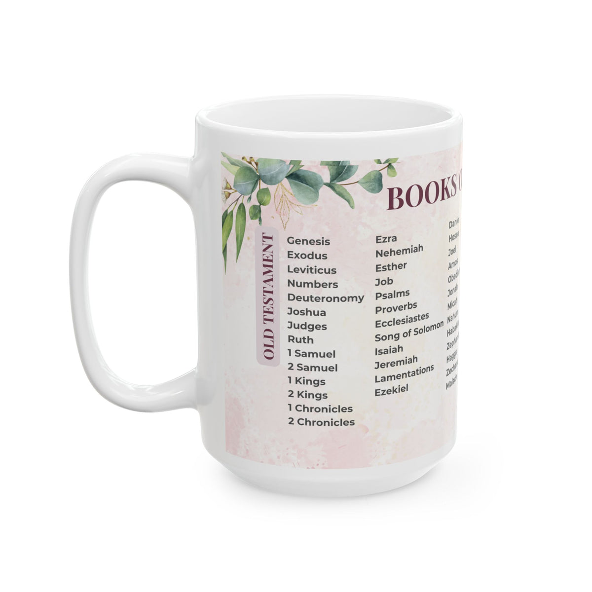 Books of the Bible Floral Mug