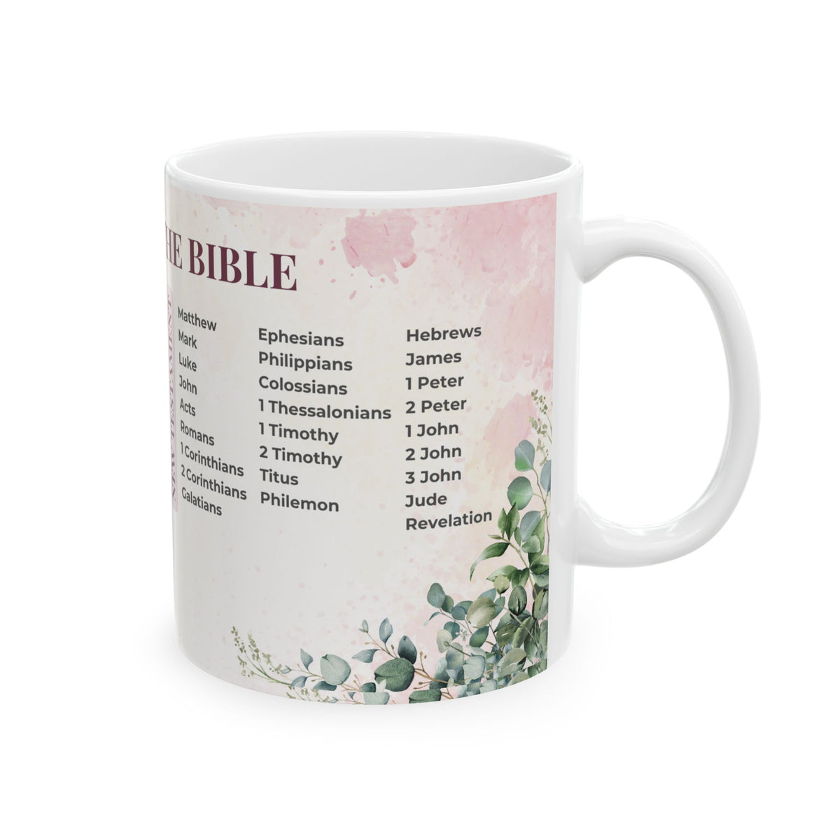 Books of the Bible Floral Mug