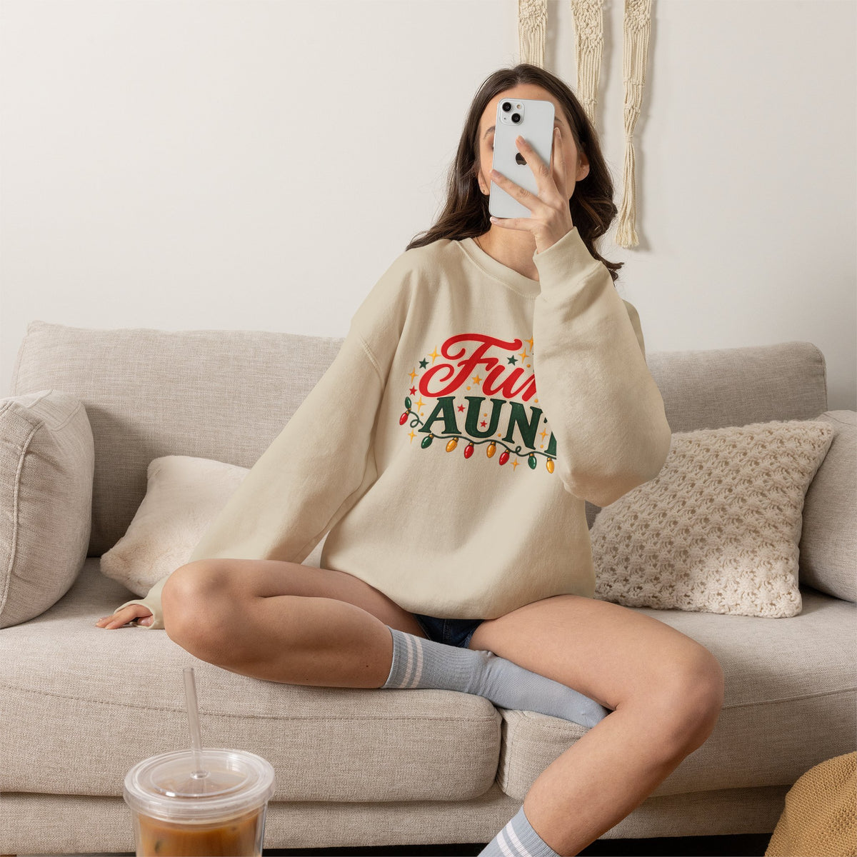 Fun Aunt Christmas Sweatshirt, Funny Auntie Crewneck Gift from Niece or Nephew