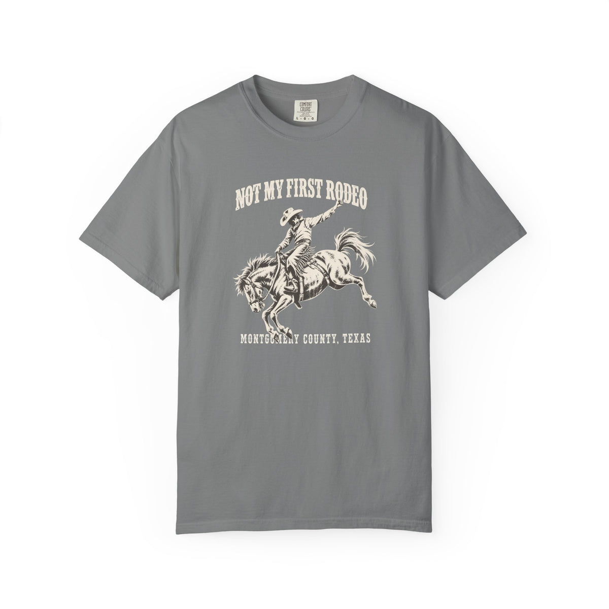 Not My First Rodeo Shirt, Vintage Cowboy T-Shirt, Bucking Bronco Graphic Tee, Western Cowgirl Shirt, Conroe Texas Gift