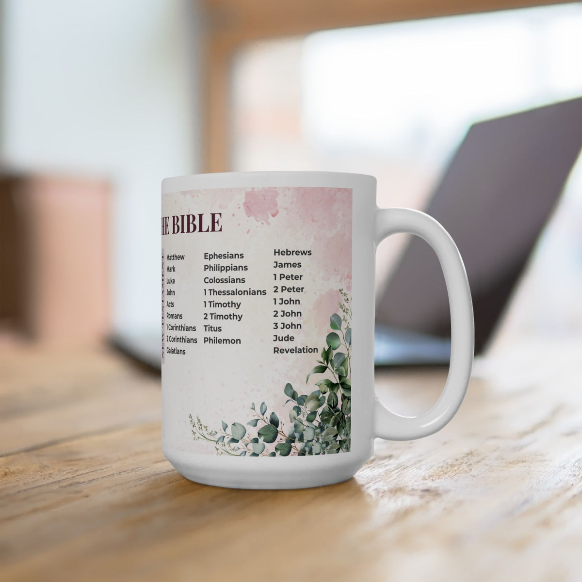Books of the Bible Floral Mug