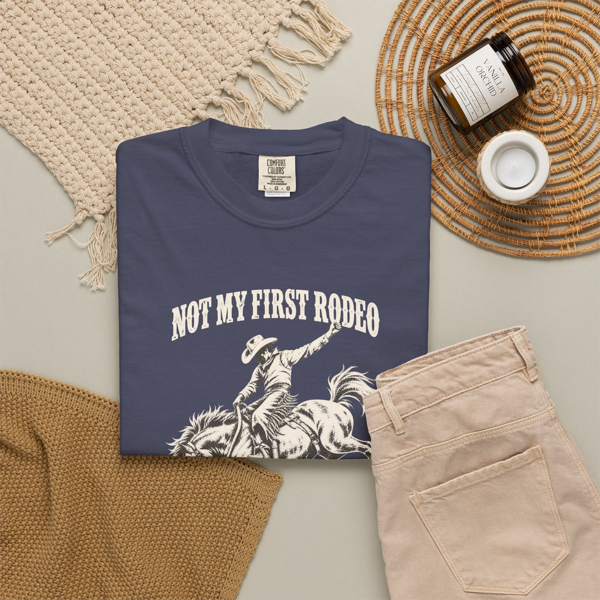 Not My First Rodeo Shirt, Vintage Cowboy T-Shirt, Bucking Bronco Graphic Tee, Western Cowgirl Shirt, Conroe Texas Gift