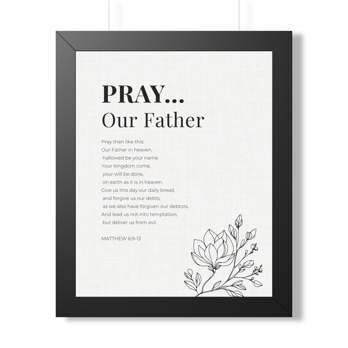 The Lords Prayer Wall Art. Our Father Prayer Print. Matthew 6 Framed Christian Art, Bible Verse Home Decor Christian Gift