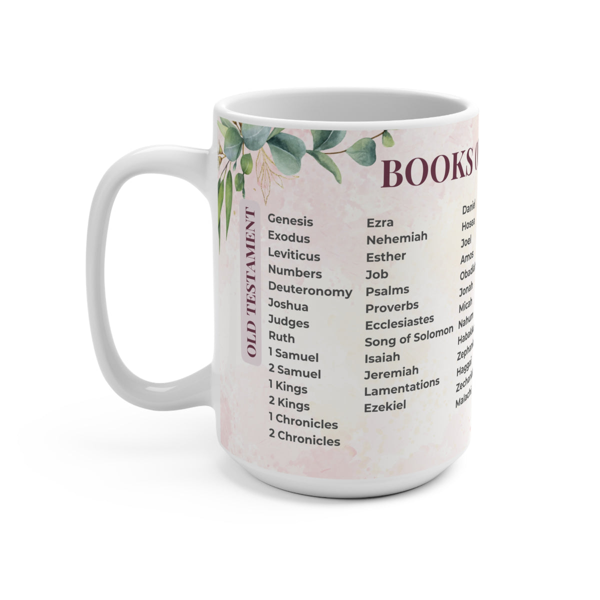 Books of the Bible mug | Floral Bible chapter list 15oz