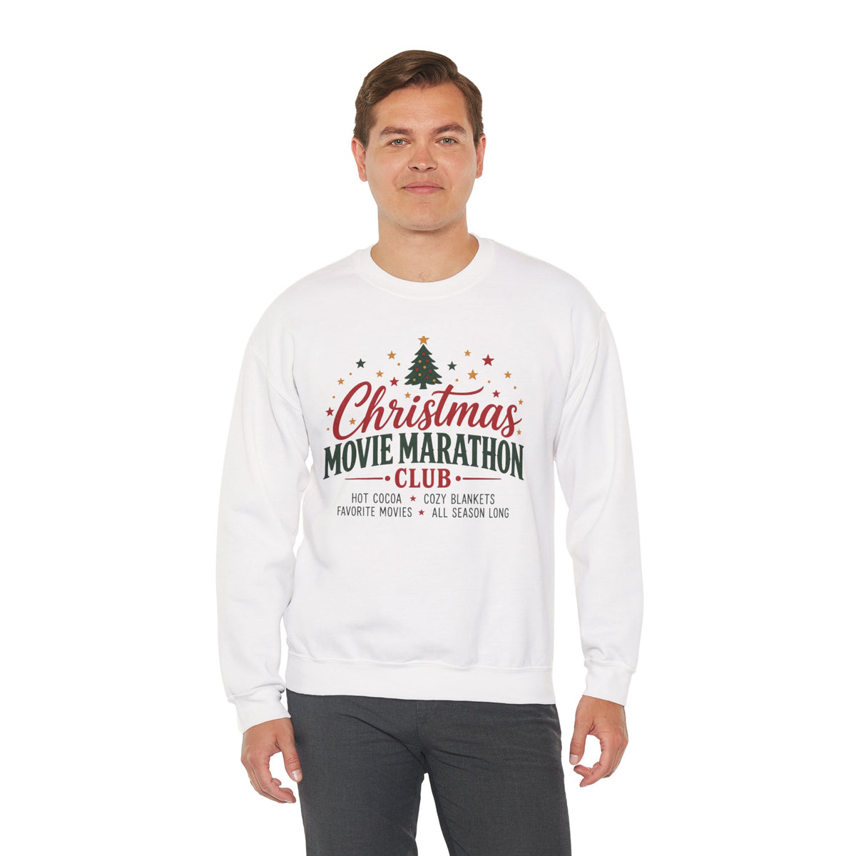 Christmas Movie Marathon Club Sweatshirt, Retro Ticket Holiday Crewneck for Movie Lovers