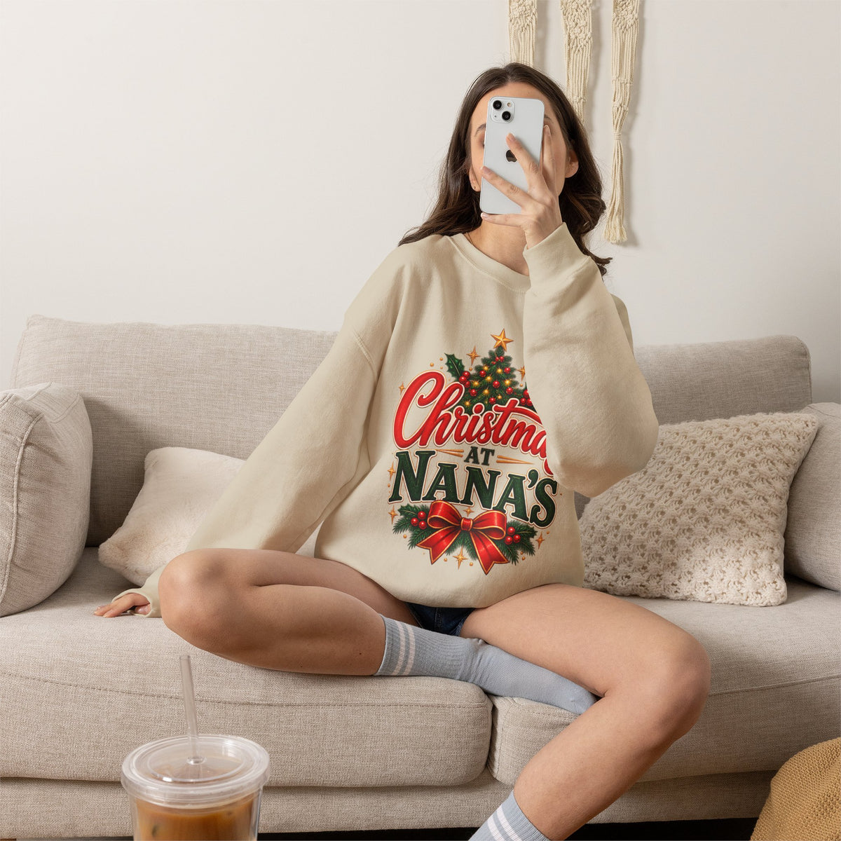 Christmas at Nana's House Rules Sweatshirt, Funny Grandma Crewneck Gift from Grandkids