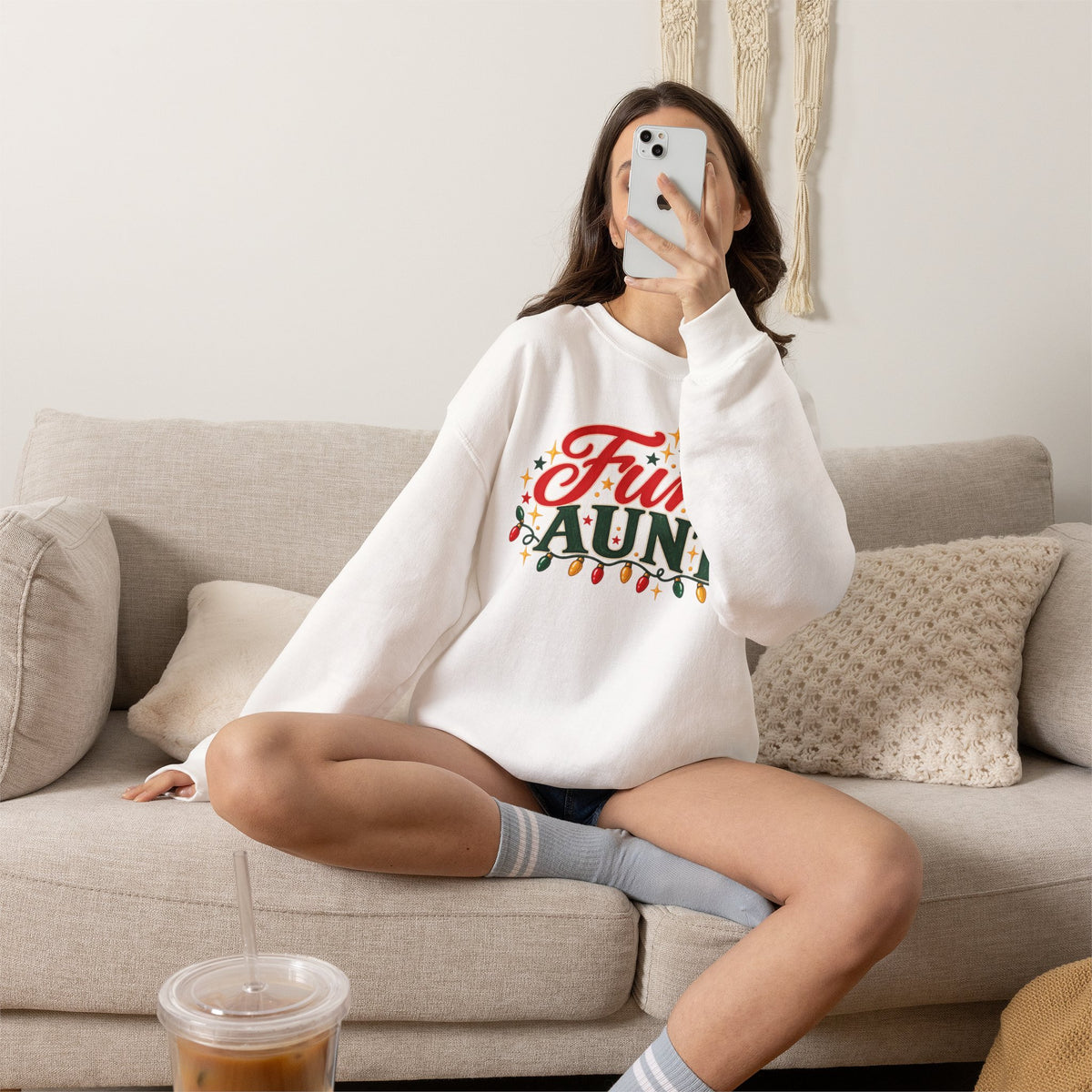 Fun Aunt Christmas Sweatshirt, Funny Auntie Crewneck Gift from Niece or Nephew