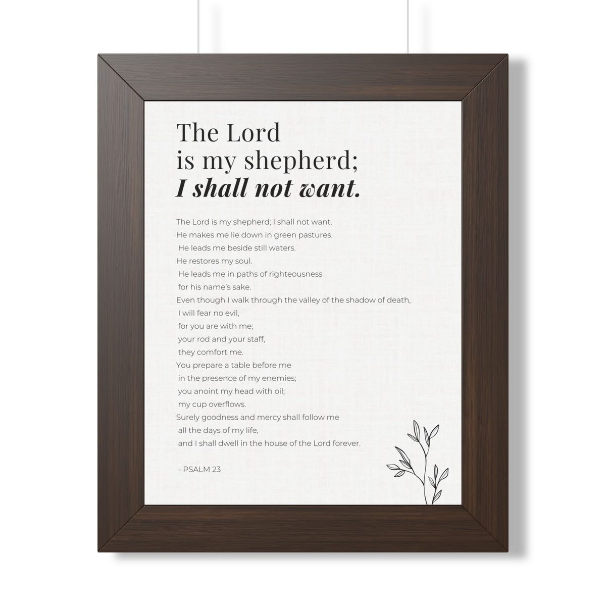 Psalm 23 Wall Art, The Lord Is My Shepherd Framed Bible Verse Print, Christian Home Decor, Scripture Prayer Room Art, Christian Gift