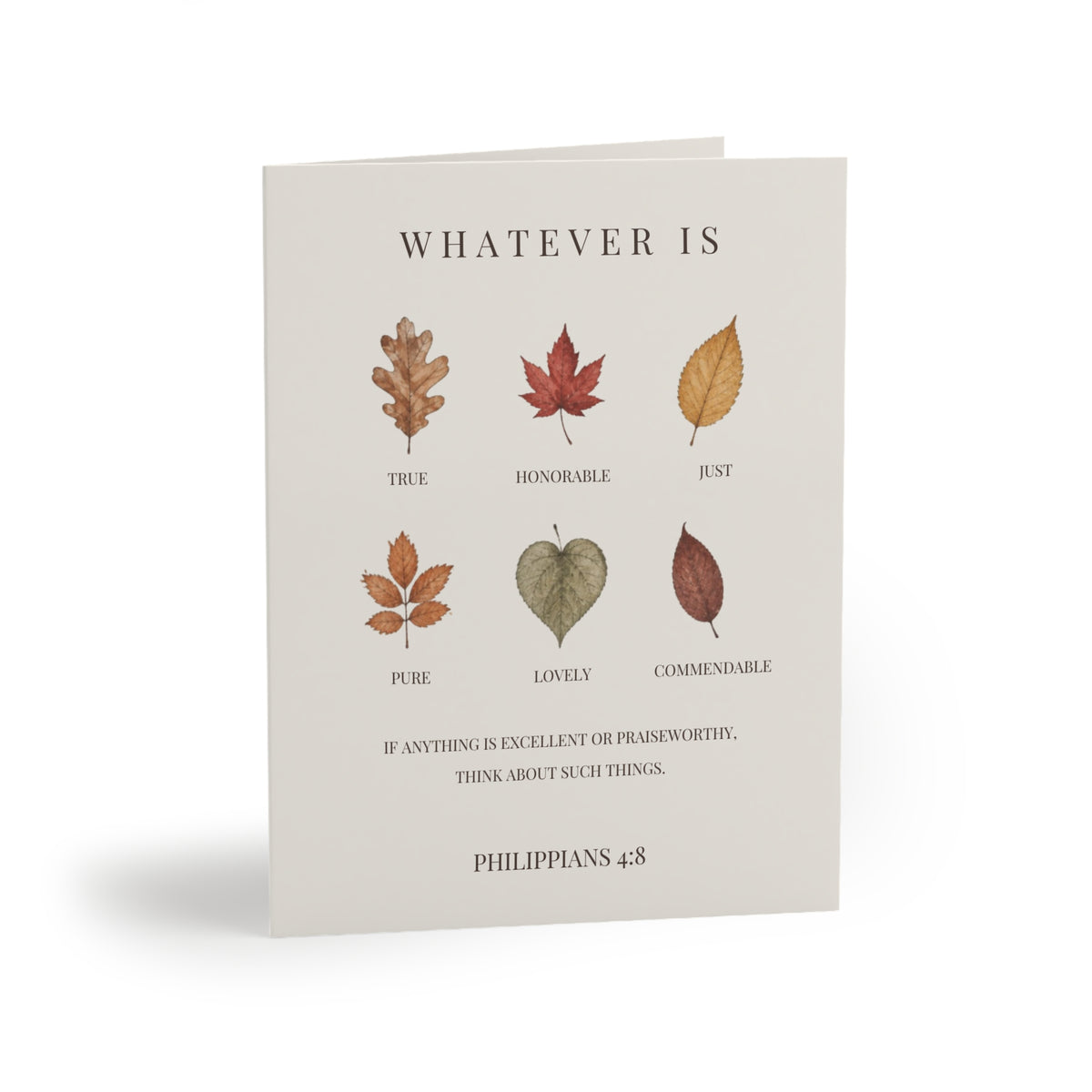 Philippians 4:8 Thanksgiving Christian Card Set